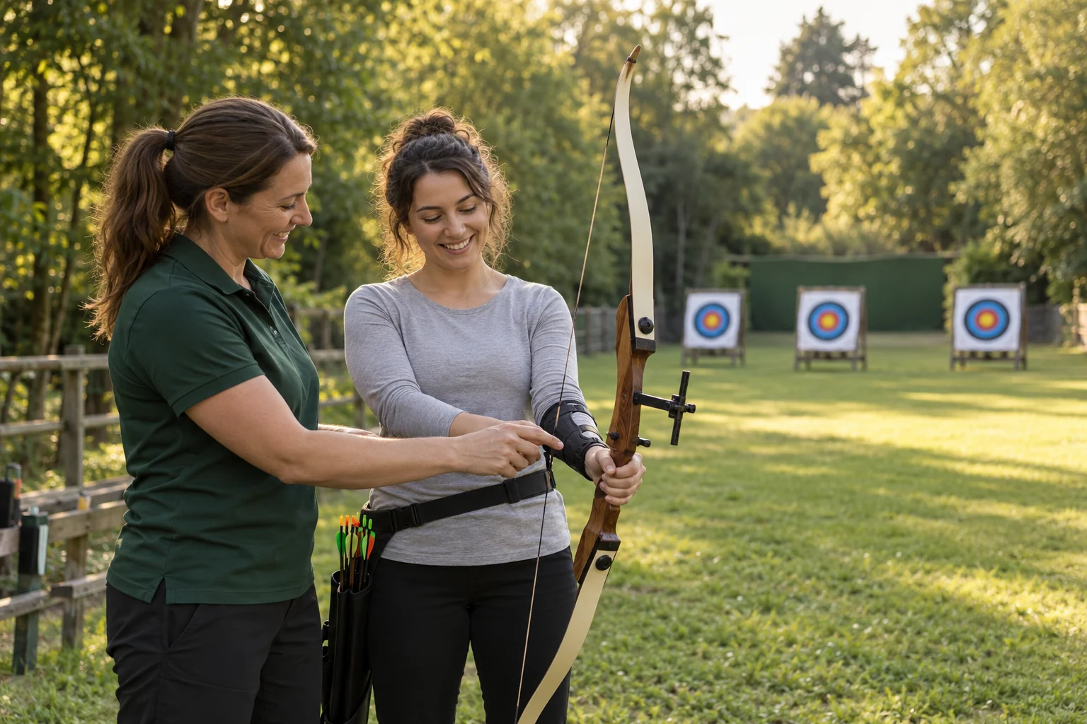 Illustrative archery coaching photography